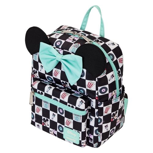Loungefly Mickey and Minnie Date Night Diner Nylon Mini-Backpack