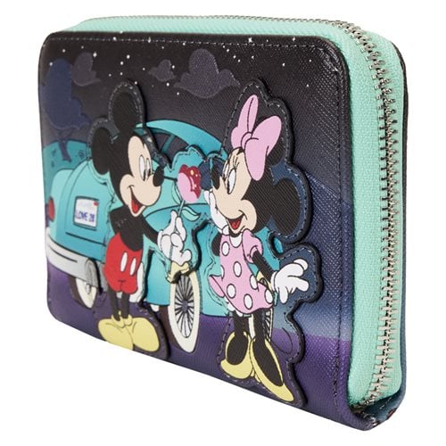 Loungefly Mickey and Minnie Date Night Drive-In Zip-Around Wallet