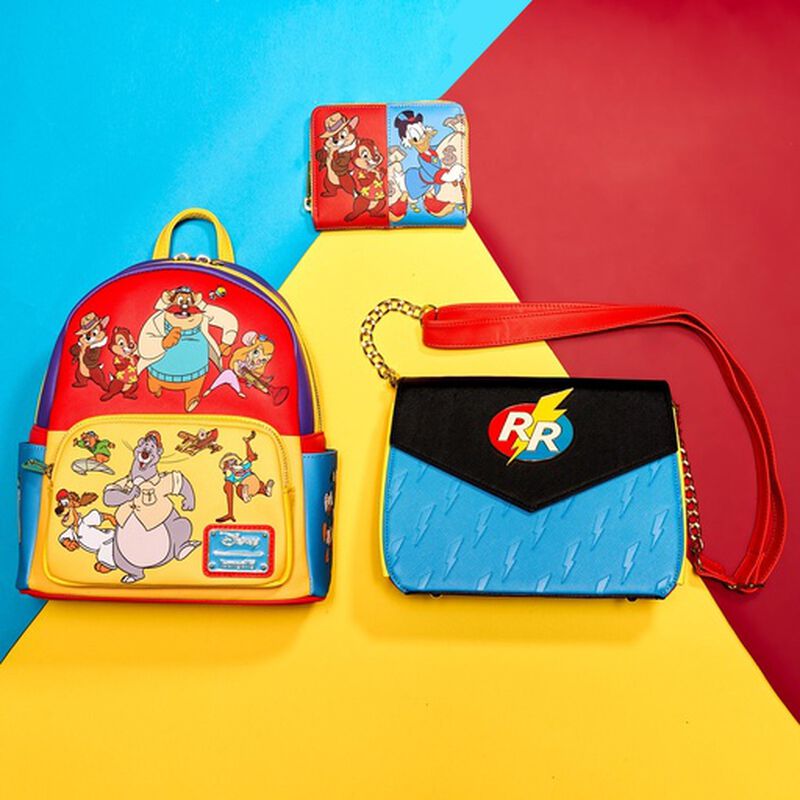 Loungefly Exclusive - Disney Afternoon Cartoons Color Block Mini Backpack and Zip Around Wallet