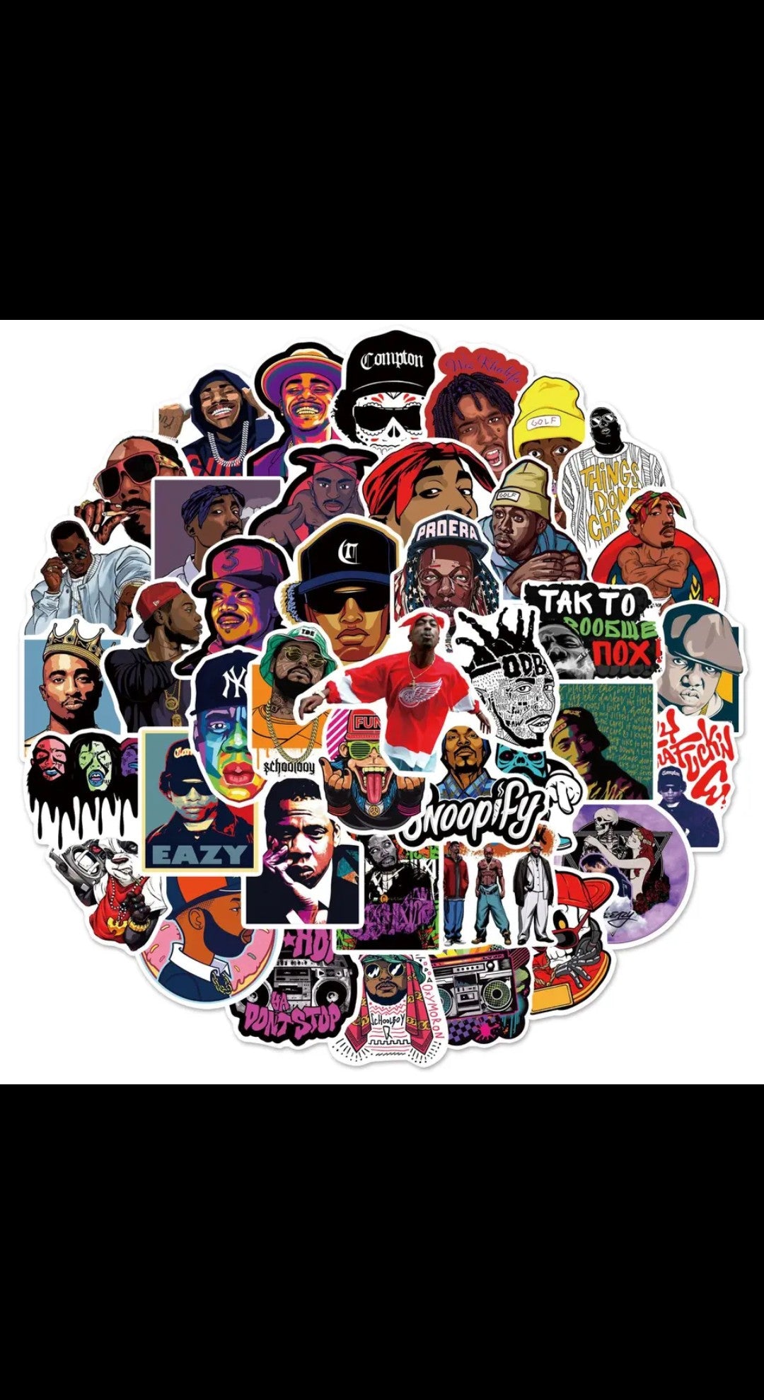 East Coast West coast Rap icon stickers