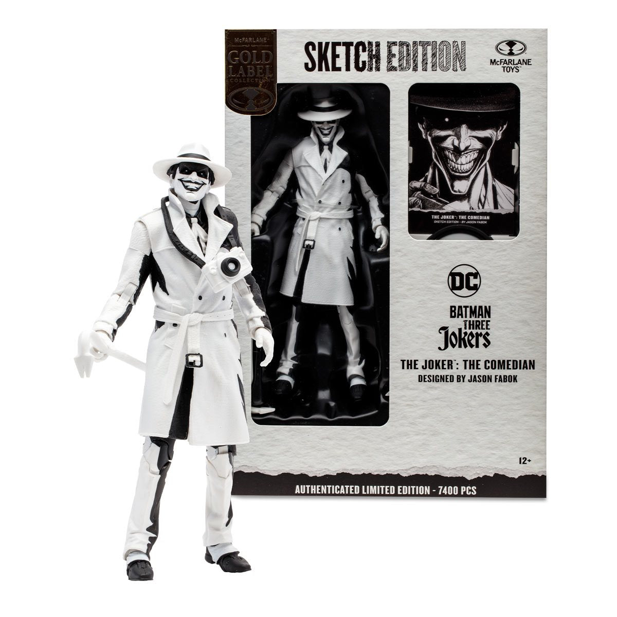 McFarlane Toy's The Joker Comedian Sketch Edition Gold Label 7-Inch Scale Action Figure - Entertainment Earth Exclusive