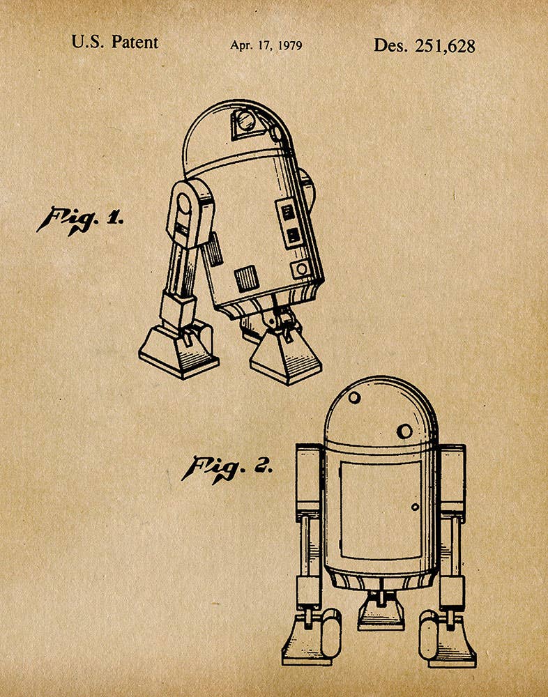 R2D2 1979 Patent Art Print