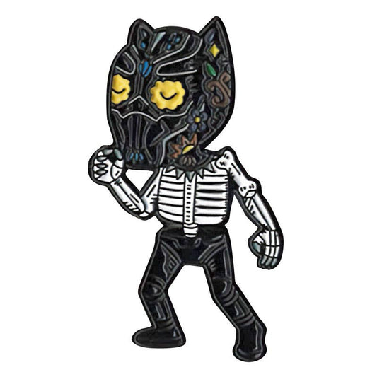 Day of the Dead Black Panther Enamel Pin