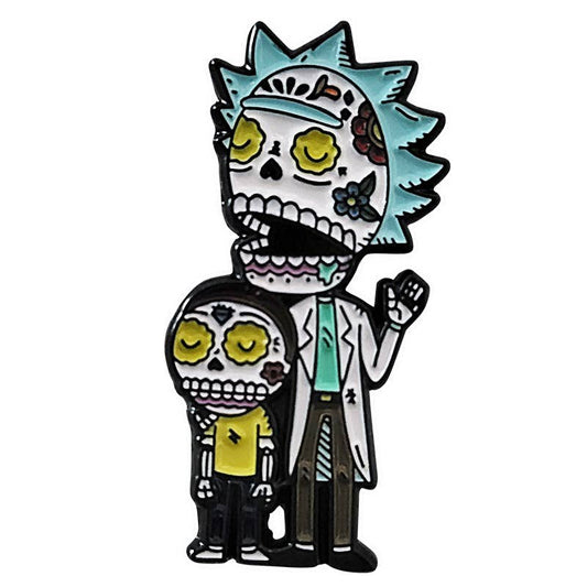 Day of the Dead Rick and Morty Enamel Pin